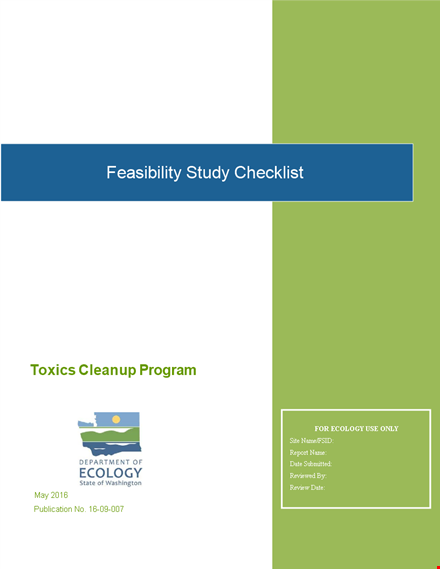 feasibility study checklist template - alternative, include, cleanup template