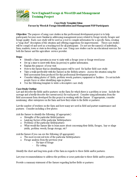 case study template for farmers: maximizing fields, pastures, and forage template