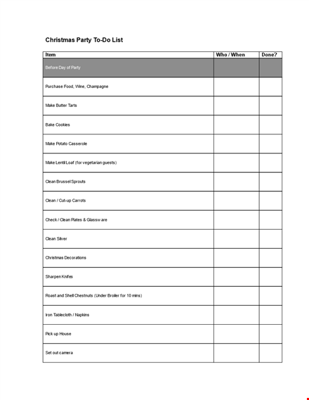 christmas things to do list template