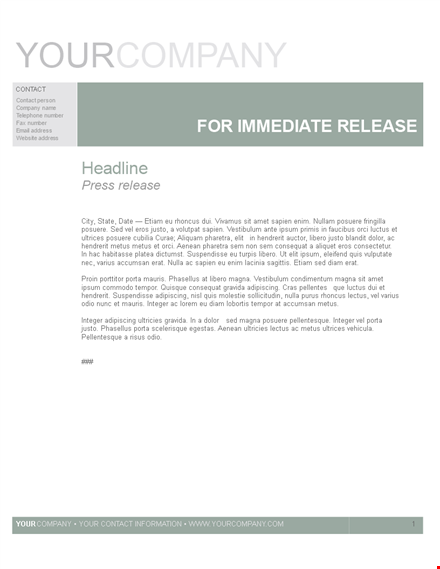 press release template | boost your brand visibility template