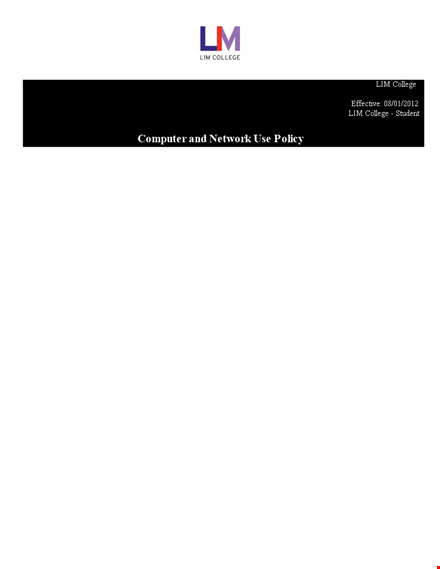 computer and network use policy template