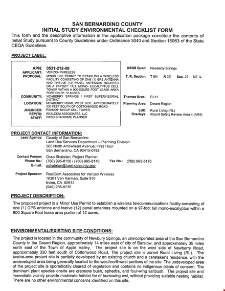 study environment checklist template template