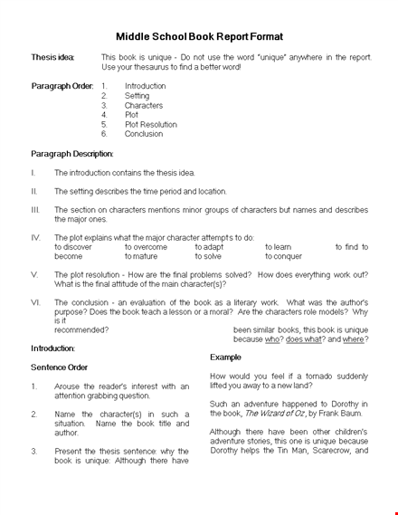 school book format template