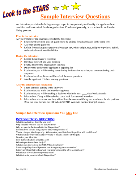 interview questionnaire in pdf template