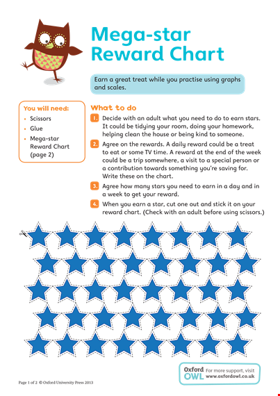 daily reward chart: earn stars and daily rewards template