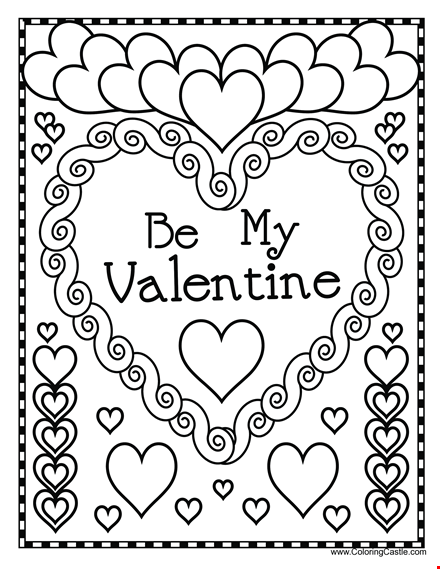 printable valentine's day colouring page template