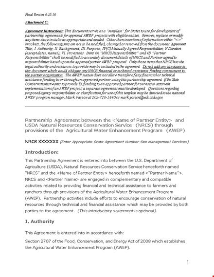 customize your partnership project with our conservation agreement template template