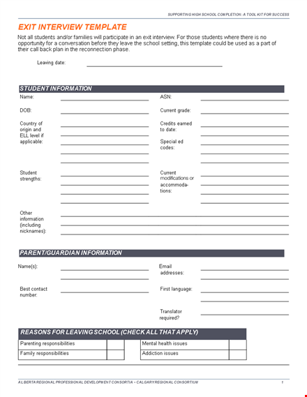 effective exit interview template for schools - gain insights and support for students template