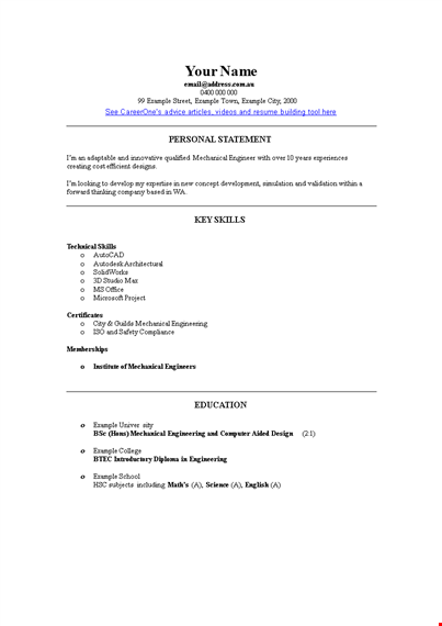 experienced engineer resume format template template