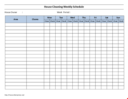 get a weekly house cleaning checklist and keep your home clean - check it out now! template