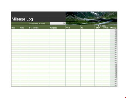 track your mileage with our easy mileage log template template