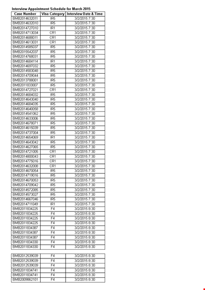 interview appointment template