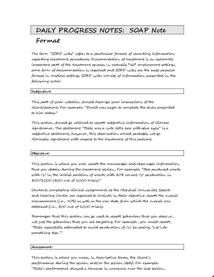 effective soap note template for streamlined treatment and notes: get information and examples. template