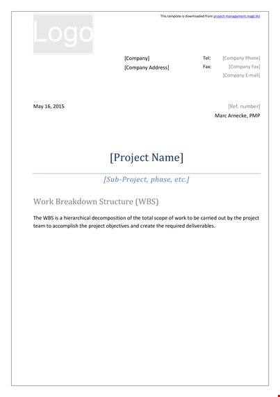 efficiently control your project with our work breakdown structure template template