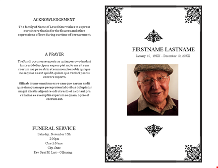 free funeral program template microsoft word template