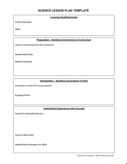 lesson plan template for building skills and connections | customize now template