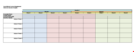 social media editorial calendar sample excel template