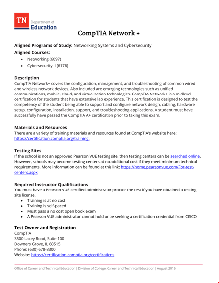 comptia network+ certification | pearson template