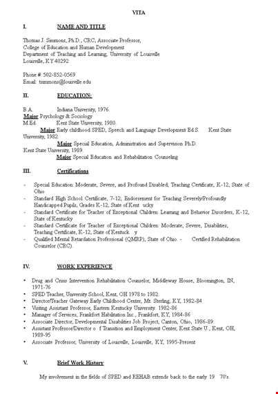 special education administration resume template
