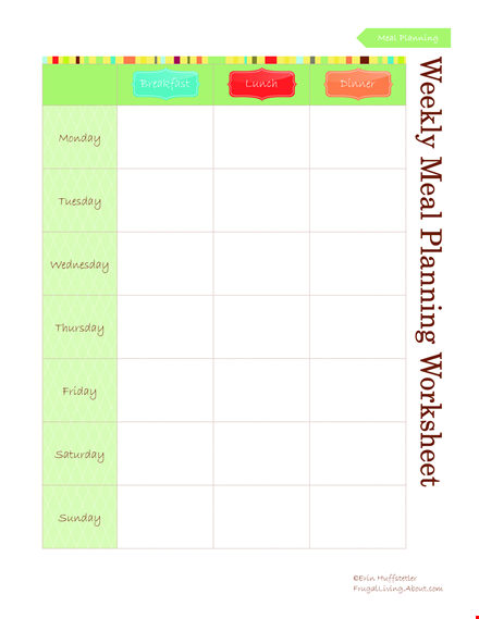 healthy meal plan template template