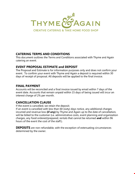 event catering proposal template - within thyme template