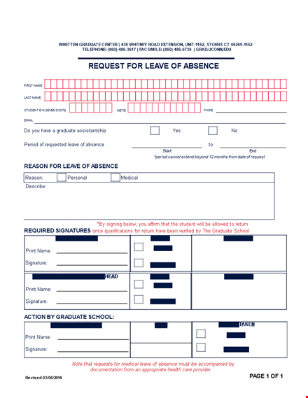 leave of absence template for graduate action | create an effective absence request template