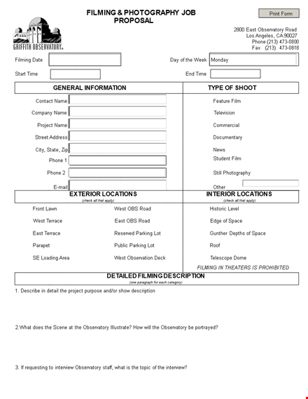 custom job proposal template for total, filming, and observatory clients template