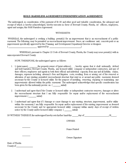 sample hold harmless agreement template iblsywqgea template