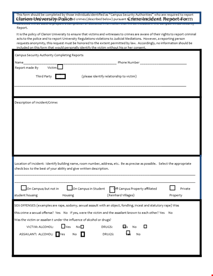 police crime report form template