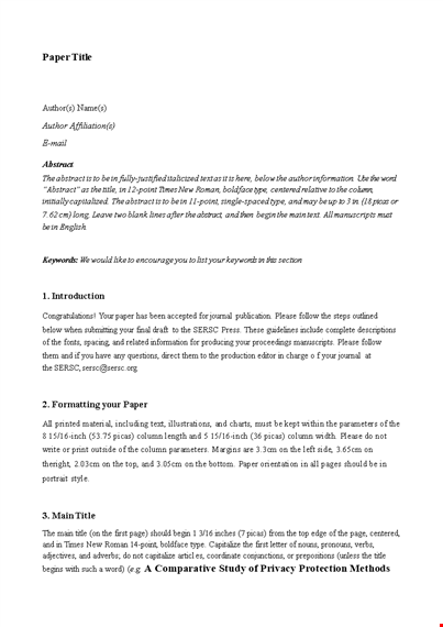 general journal paper template template