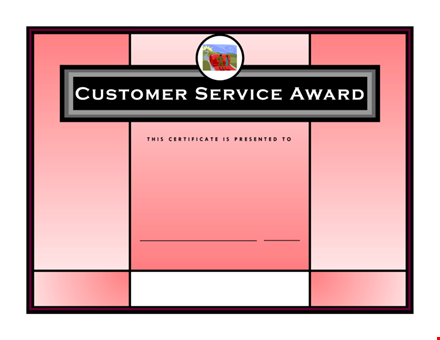 customer service award template