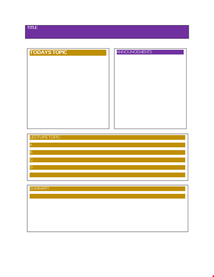 free cornell notes template | structured note-taking format template