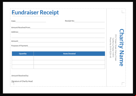 fundraiser receipt template