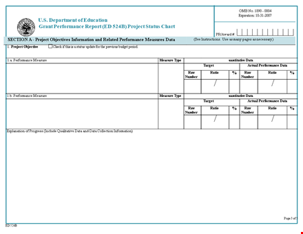 grant performance report template