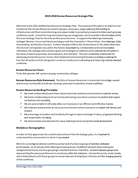 hr strategic plan outline template