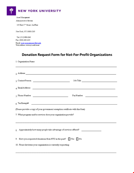 university equipment donation request form for recipients template