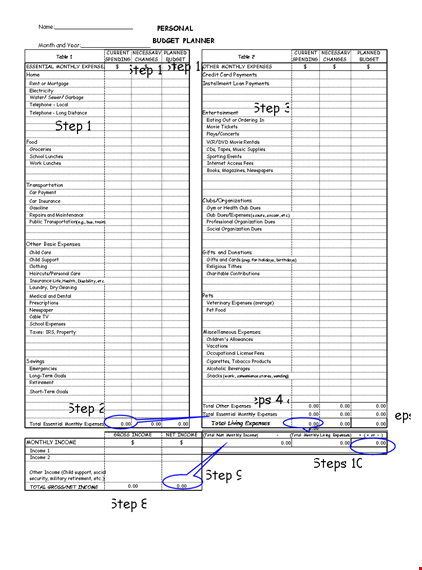 essential monthly expenses budget template template