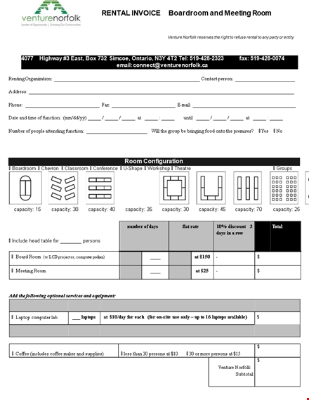 rent invoice template