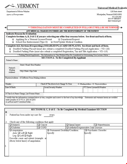 medical evaluation completed by physician | patient care template