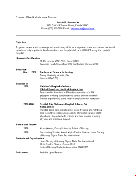 sample nursing resume objective - university hospital nurse | current nursing example template