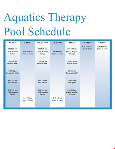 free therapy schedule template