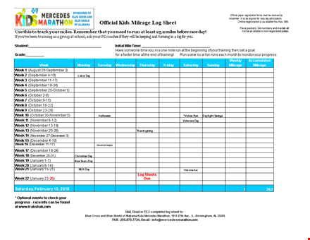 track your running progress with our november running log - free template template