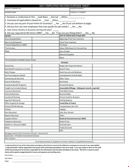 sample expense template - free download | editable document template