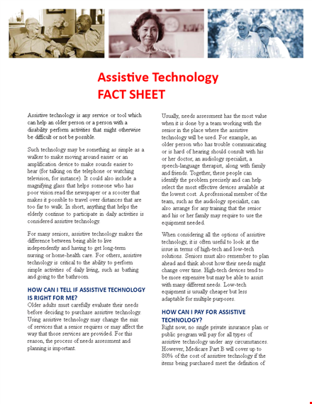 create effective fact sheets using our template - people & technology | assistive template