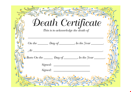 create custom death certificates | affordable templates template