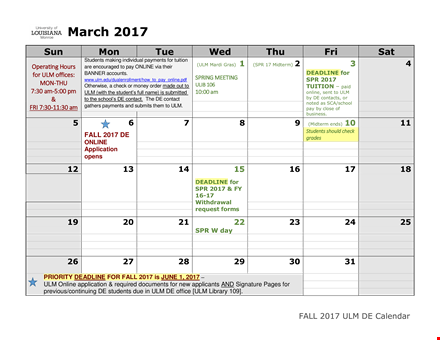 office monthly template