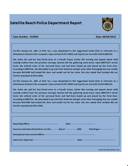 police report template - create accurate and comprehensive reports effortlessly template