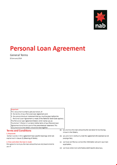 simple personal loan agreement template