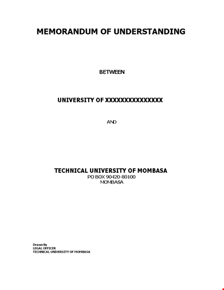 collaboration memorandum of understanding template for university parties shall template