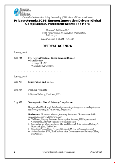 retreat agenda template template